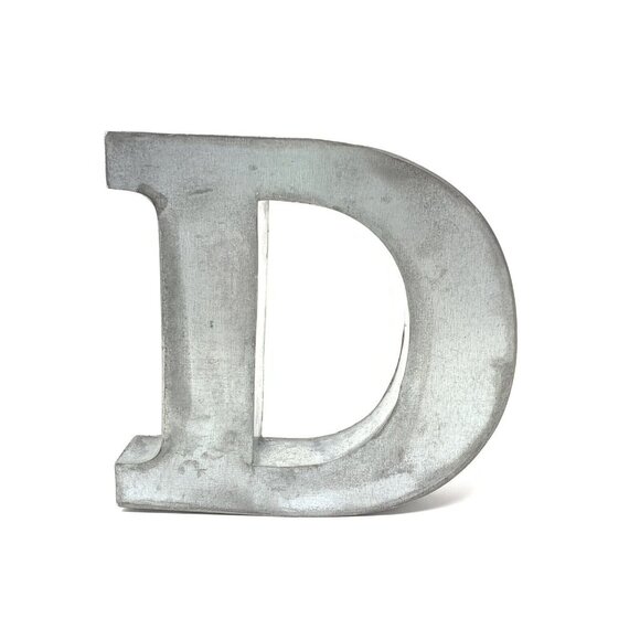 Tin Box Letter D Rustic Primitive Hanging 7" Tall 3 Dimensional - Picture 1 of 5
